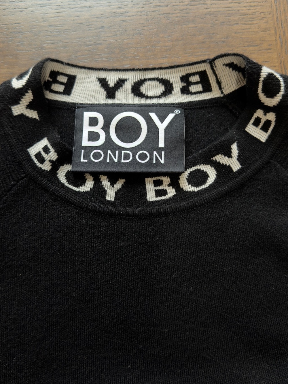 Boy London Black Crewneck Sweater with Contrast Logo Trim